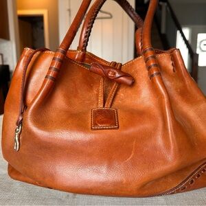 Douney & Burke Vintage Florentine Brown Leather Handbag